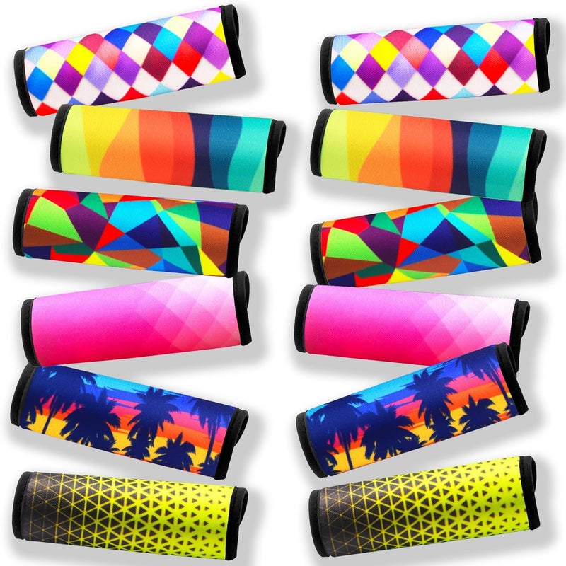 Gowraps Luggage Handle Wrap 12 Pack-Bulk Luggage Handle Wraps for Suitcases Neoprene Handle Wraps/Cover/Grips for Carry on/Bag/Car Travel Accessories for Luggage (Mixed 2.0) - Image 1